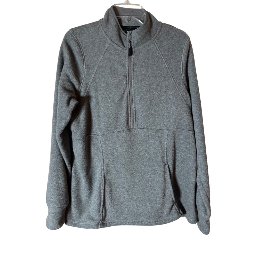 Zelos Womens‎ 1X Gray 1/4 Zip Fleece Pullover Long Sleeve Casual Top Jacket